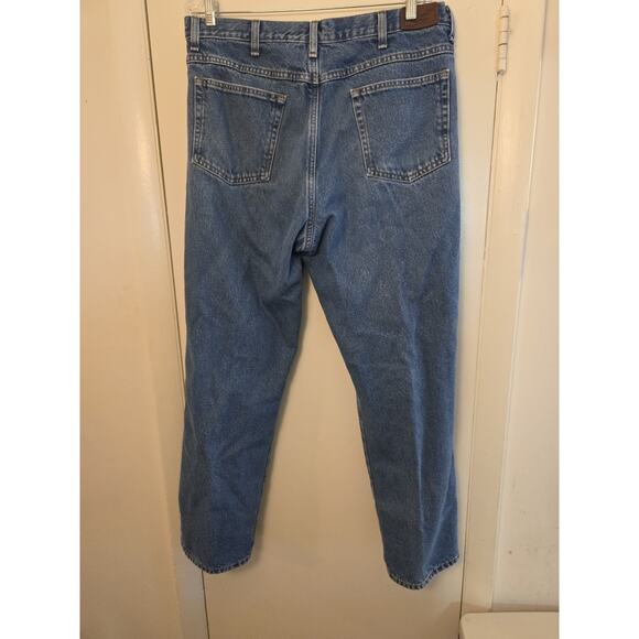 LL Bean Men's 36x30 Flannel Lined Denim Blue Jeans Classic Fit OJX04 cold Weathe - Picture 6 of 12